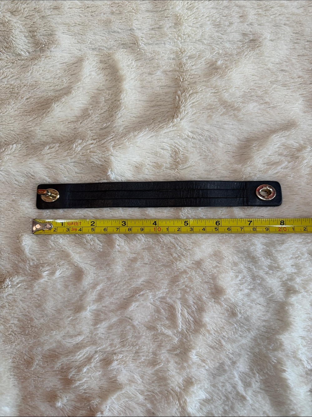 Coach Black Leather Snap Cuff Bracelet with Gold Hardware - Picture 4 of 6